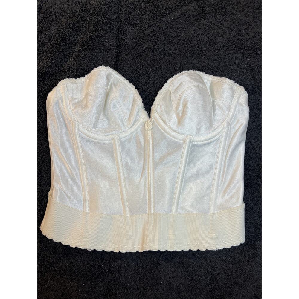 Vtg‎ JCPenney Adonna 2340 Strapless Bustier Corset Bra Underwire 36A White